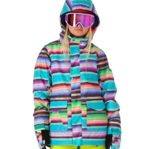 Burton youth extra small elstar ski parka colorful cozy coat dryride activewear